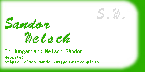 sandor welsch business card